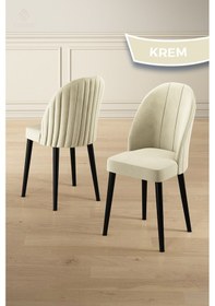 Resim Canisa Kaye Serisi Mdf 90x168 Siyah Mermer Desen Mutfak Masası Takımı 6 Krem Sandalye Siyah Mermer Desen Masa Krem Sandalye 