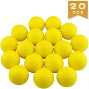 Resim 20 Adet Canlı Sarı PU Köpük Golf Topları - Dayanıklı, Esnek, İç ve Dış Mekan Antrenmanları İçin Mükemmel, Turuncu/Beyaz/Sarı Renklerde Mevcut 