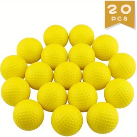 Resim 20 Adet Canlı Sarı PU Köpük Golf Topları - Dayanıklı, Esnek, İç ve Dış Mekan Antrenmanları İçin Mükemmel, Turuncu/Beyaz/Sarı Renklerde Mevcut 
