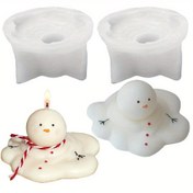 Resim Silikon Kar Adam Mum Şablonu, 3D Erime Kar Adam Şablonu Mum Yapımı, Noel Dekoratif El Sanatları Şablonu, Sabun, Epoxy Reçine, DIY El Sanatları için 