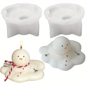 Resim Silikon Kar Adam Mum Şablonu, 3D Erime Kar Adam Şablonu Mum Yapımı, Noel Dekoratif El Sanatları Şablonu, Sabun, Epoxy Reçine, DIY El Sanatları için 