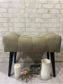 Resim arkın koltuk döşeme Puf , Açık Yağ Yeşili Ahşap Siyah Ayak, Çima Dikiş Spor Modern Tasarım 