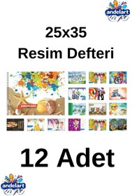 Resim andelart Resim Defteri Spiralli Karton Kapak 15 Yp 25x35 12 Adet 