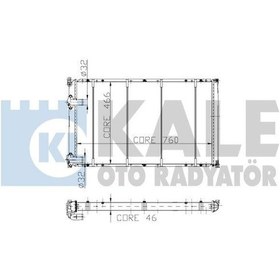 Resim KALE OTO Radyatör 0543432PA Su Radyatörü Master II 98- 2.5D S8U / Movano A 98- 2 Sıra Cu Pl 760X466X34 