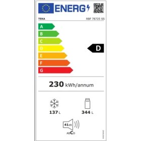 Resim Teka Rbf 78725 Ss D Enerji Sınıfı 481 lt Nofrost Buzdolabı 