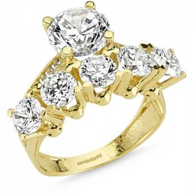 Resim Sembol Gold Altın 5 Taş Tektaş Yüzük Taşlı 