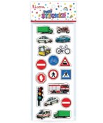 Resim Ticon 3d Sticker Taşıtlar Ve Trafik Işaretleri 