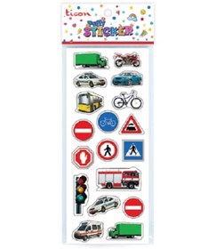 Resim Ticon 3d Sticker Taşıtlar Ve Trafik Işaretleri 