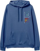 Resim Down Up Baskılı Hoodie-Royal Mavi Lambuka Store