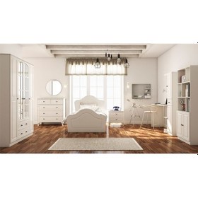 Resim Rabi Mobilya Beyza Country Genç Odası Takımı 4k Gard+kary+kom Beyaz 