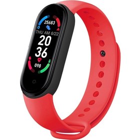 Resim Vkemall Kırmızı M6 Akıllı Spor Bileklik - 0.96" Renkli Ekran, Kalp Atımı, Uyku, Adım Sayımı Ve İletişim Hatırlatıcı Ip67 Su Geçirmez 