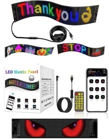 Resim ALYASHOP Alya Shop Matrix Led Panel Cama Yapışan Telefon Kontrollü Led Ekran Panel Büyük Boy (20X64) 