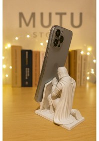Resim Ortaçağ Şovalyesi Telefon Tutucu Standı Beyaz 