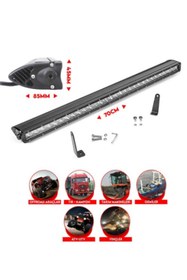 Resim KAPOTO 70cm 72W Tek Sıra İnce 24 Led Off Road Bar Araç Üstü 4x4 Led Projektör Işık 