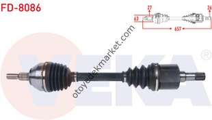 Resim FORD KUGA (2008-2012) 2.0 TDCİ AKS KOMPLE SOL MANUEL (VEKA) 