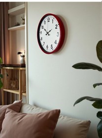 Resim 36 Cm Standart Kırmızı Duvar Saati Diğer 