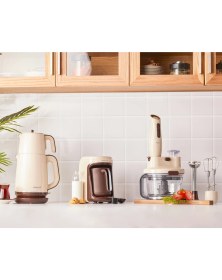 Resim Bej Vintage Çok Fonksiyonlu Mutfak Robotu 2834H, Pratik ve Şık Tasarım 