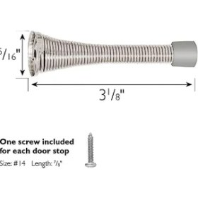 Resim Nisar Store 181701 Yaylı Kapı Stoperi, 10'lu Paket, Nikel 