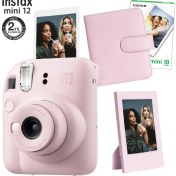 Resim Fujifilm Instax Mini 12 Pembe Fotoğraf Makinesi-10'lu Film-Çerçeve ve Kare Albüm Seti 