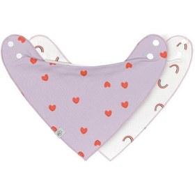 Resim Lassig Organik Pamuk Üçgen Bebek Önlüğü, 2 Li Set, Çıtçıtlı, Ters Çevrilebilir Önlük Kod 004272 Çok Renkli 