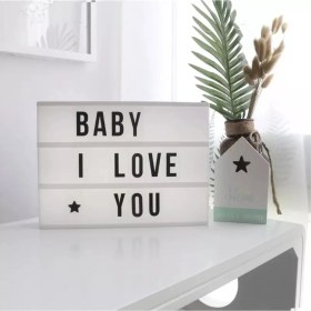 Resim herkesetoptantic Lightbox A5 LED Işıklı 96 Harfli Yazı Panosu (Siyah) 