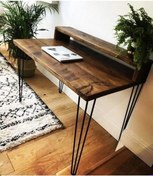 Resim Umutpark Umutpark Umuthomedesing Ahşap Metal Ayaklı Çalışma Masası. Ceviz 