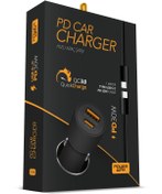 Resim Powerway Cc36 Araç Içi Çakmaklık Hızlı Şarj Cihazı 30w Pd Qc 3.0 Type-c & Usb Çıkışlı Type-c Şarj Kablosu 