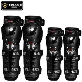 Resim Motosiklet Sürme Diz Pedleri Spor Koruması Nefes Alabilen Bacak Pedleri Dirsek Dirsekleri Siyah 