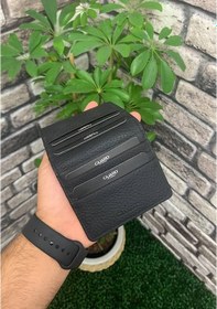 Resim Guard Siyah / Kırmızı Patlı Tasarım Hakiki Deri Kartlık Erkek / Kadın P5239 Kırmızı - Siyah 
