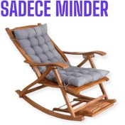 Resim Genel Markalar Lüks Sallanan Sandalye Minderi Özel Dikişli Selen Bağcıklı 120x50 Gri (SADECE MİNDER) 
