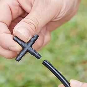 Resim 20 adet 1/4" Evrensel Barbed 4 Yollu Bağlantı Elemanı Damlama Sulama Sistemleri için - Yüksek Kaliteli Plastik, 4/7mm Boru Uçlarına Uygun, Bahçeler, Seralar ve Çimler için Verimli Su Dağılımı İçin İdeal, Bahçe Sulama|Çok Yönlü Bağlantılar|Dayanıklı Plastik 