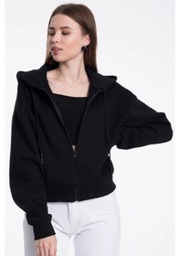 Resim Caya Beyaz Kadın Sweatshirt Siyah 