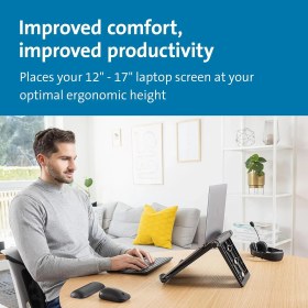 Resim Easy Riser, Ergonomik Laptop Soğutma Standı (12"-17" Bilgisayarlar Için), Secure Fit ve Fit Sistemi, 