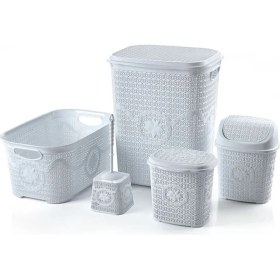 Resim Marsilyan Çeyiz Seti Rattan 5 Parça Örgülü Çeyiz Seti 