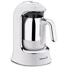 Resim Korkmaz A860-12 Kahvekolik 4 Fincan Kapasiteli Vanilya Beyaz Türk Kahve Makinesi 