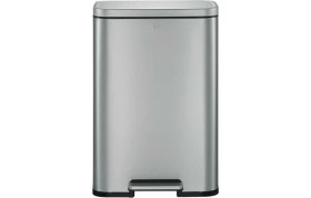 Resim LuckyArt 20L+25L Eko Paslanmaz Çelik Pedallı Atık Kutusu 