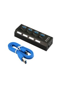 Resim Maxgo Anahtarlı Işıklı On Off Chipli Model 4 Port Usb 3.0 Çoklayıcı Hub 