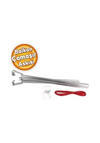 Resim Balkon Çamaşır Kurutma Askısı Alüminyum Küpeşte Askılığı Kurutmalık Parlak Gri Kare 8x3 cm Gri 