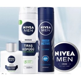 Resim NIVEA Men Deodorant Nemlendirici Krem ,traş Köpüğü Traş Sonrası Balsam Erkek Bakım Seti 