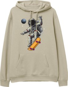 Resim Astro-13 Baskılı Krem Hoodie 