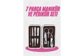 Resim MiraLive Deri Çanta Hediyeli 7 Parça Manikür-Pedikür Tırnak Bakım Seti 