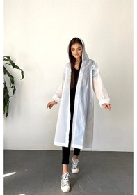 Resim Marlux M21M Unisex Kapüşonlu Çıtçıtlı Eva Yağmurluk - Beyaz 