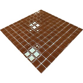 Resim Mutfak Tezgah Arası, Banyo, Havuz, Sauna, Spa ve Iç ve Dış Dekorasyonda Tüm Yüzeyler Için, Sütlü Kahve 30X30 cm. Fileli Kristal Cam Mozaik. ( 1 M2 Fiyatıdır ) 