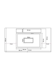 Resim Real Stone Flatstone 60x50 Beyaz Etajerli Granit Banyo Lavabosu Beyaz 