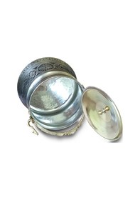 Resim Binbir Bakır İşlemeli Eskitme Yoğurt Bakır Bakraç 3 L 