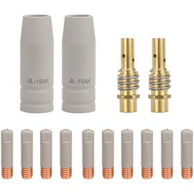 Resim 14 adet 15AK kaplamalı güvenli koruma nozulu. 8mm 1.0mm 1.2mm 15AK nozül ucu tutucusu 