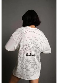 Resim Soonaksesuar Bisiklet Yakalı Sırt Baskılı Oversize T-shirt - Beyaz Beyaz 