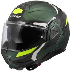 Resim Ls2 Advant 2 Trıple Çene Açılır Kask Mat Neon Sarı - Siyah - Yeşil 