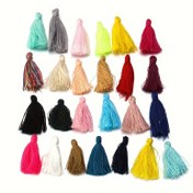 Resim 100 Adet Mini Püskül - 3cm/1.181in - Çeşitli Renkler: Kırmızı, Bej, Pembe, Sarı, Mavi, Lacivert, Açık Kahverengi - Düğün, Bayram Süslemeleri, Kendin Yap El İşi ve Aksesuarlar için Mükemmel 