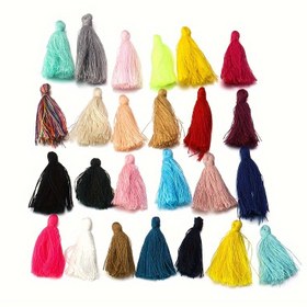 Resim 100 Adet Mini Püskül - 3cm/1.181in - Çeşitli Renkler: Kırmızı, Bej, Pembe, Sarı, Mavi, Lacivert, Açık Kahverengi - Düğün, Bayram Süslemeleri, Kendin Yap El İşi ve Aksesuarlar için Mükemmel 